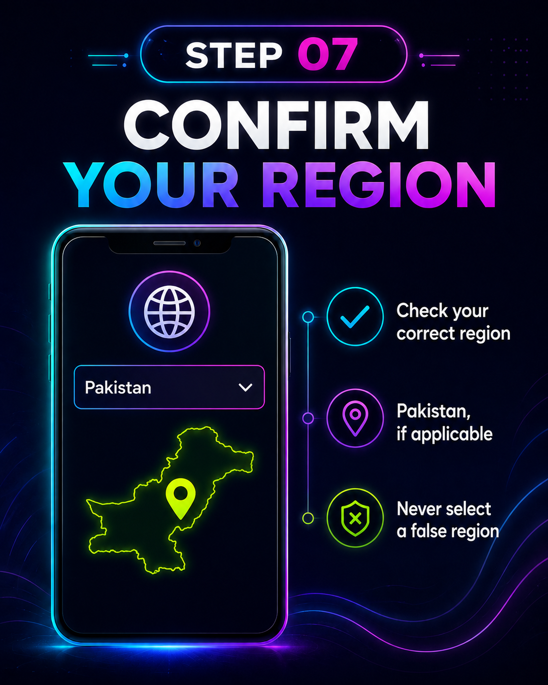 MIGO LIVE onboarding step 7: Confirm your region