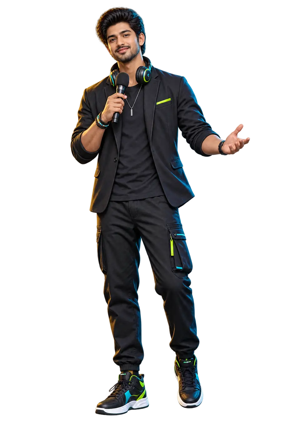 Illustrative South Asian live and audio host